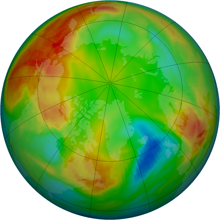 Arctic ozone map for 20 January 1981